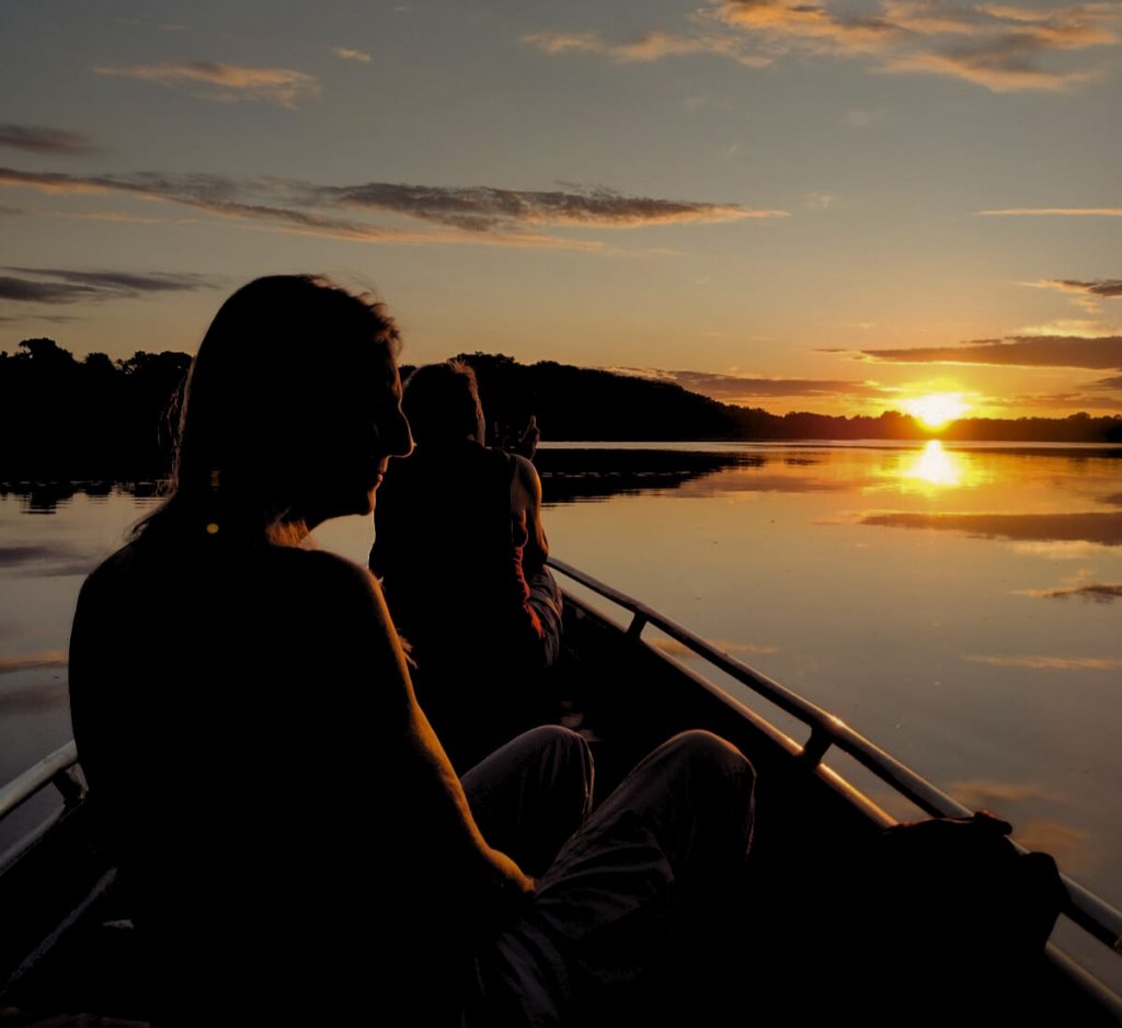 our guests during the tour sunset in the amazonia